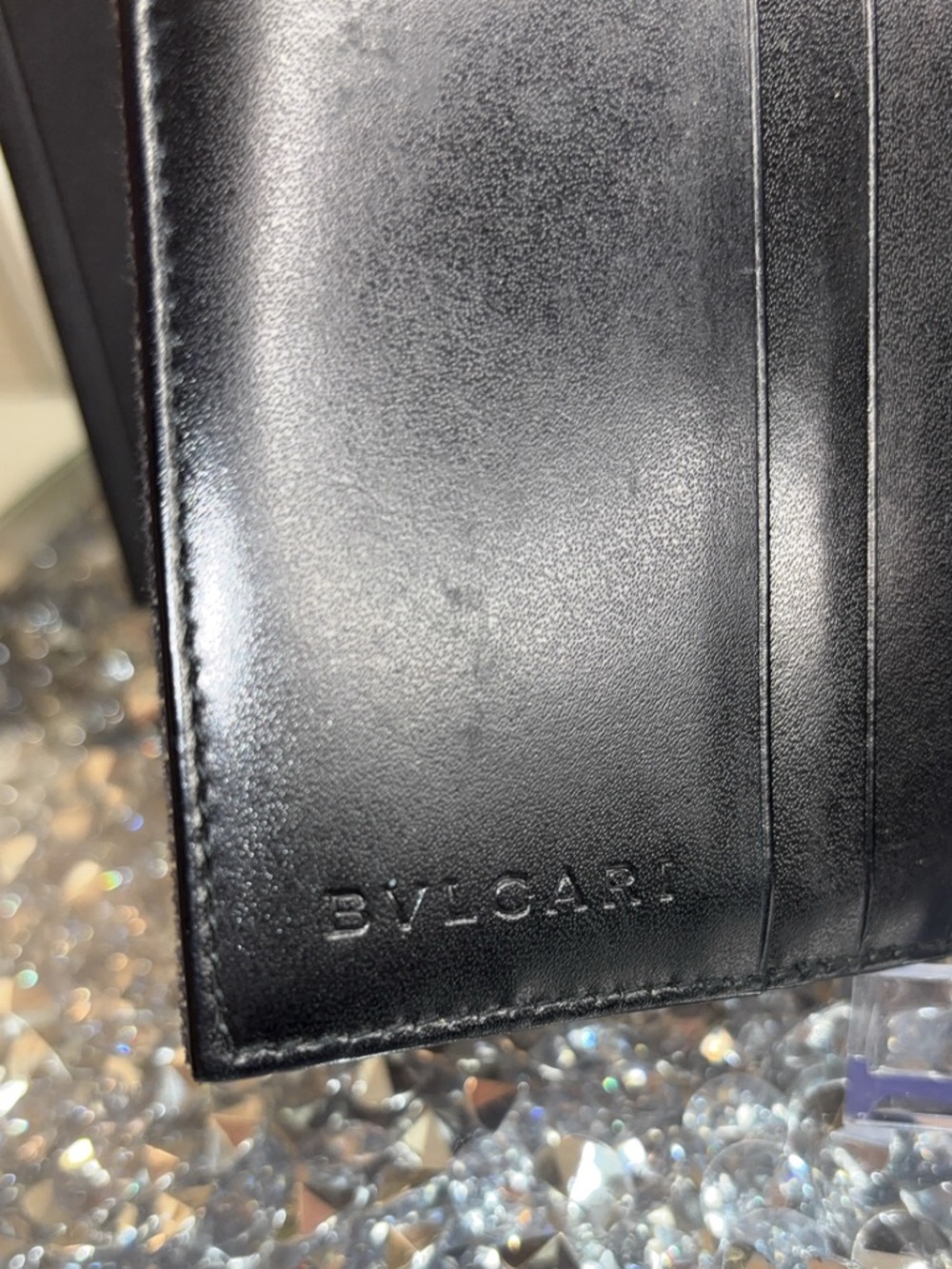 BVLGARI Logo Mania Bifold Wallet made of black denim-like canvas & leather EUC - Picture 16 of 17